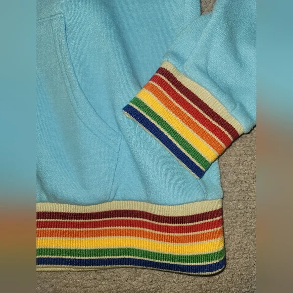 Like New Aviator Nation Blue Hoodie with Rainbow Zip Up - Picture 4 of 8